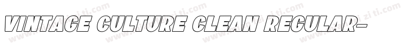 Vintage Culture Clean Regular字体转换